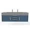 Castello Usa Nile 60" Wall Mounted Blue Vanity With Gray Top And Chrome Handles CB-MC-60BLU-CHR-2053-GR - alternate 1